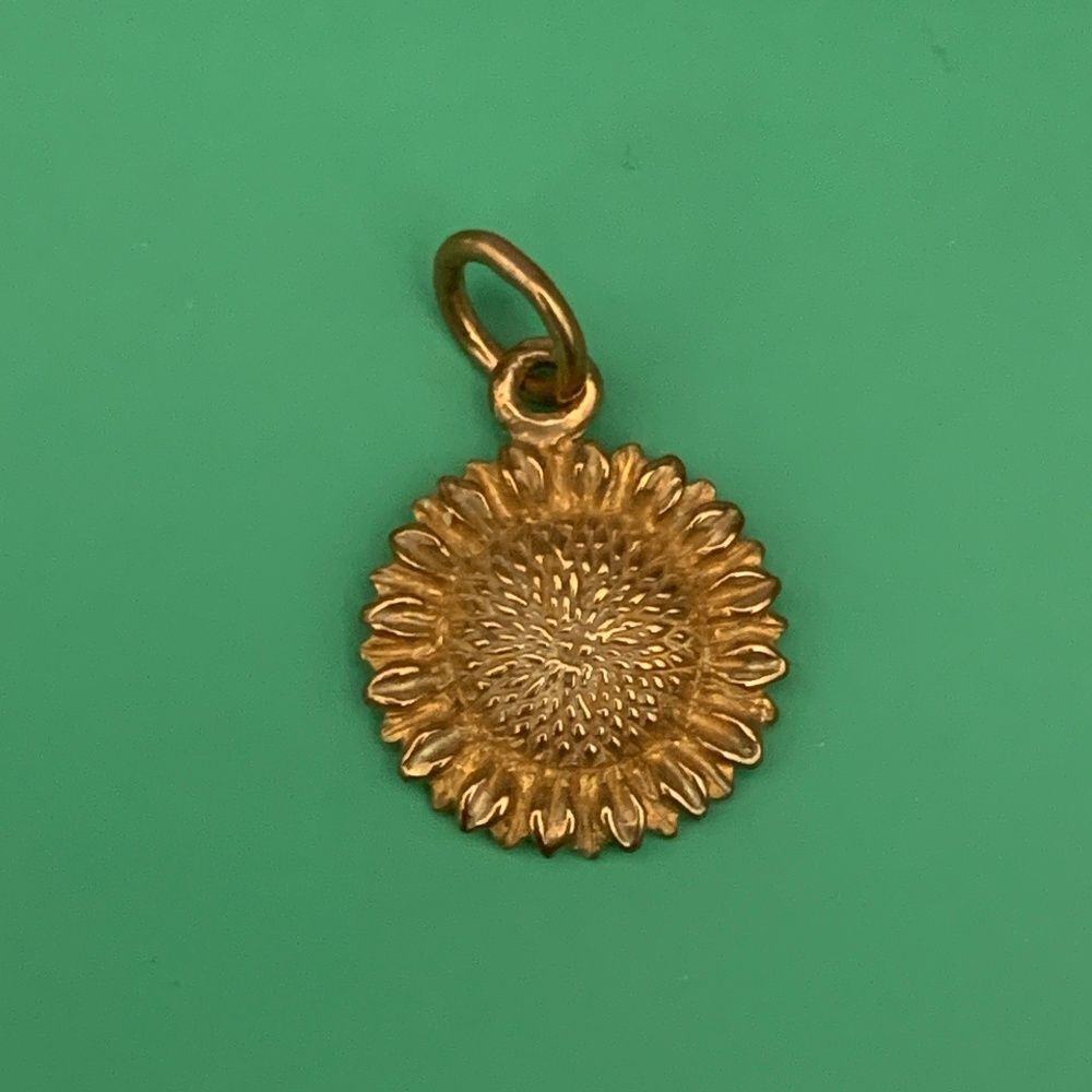 Bronze Small Sunflower Jewelry Charm #garden #keepsake